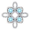 14K White Aquamarine and .17 CTW Diamond Clover Pendant Ref 14131421